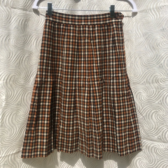 VINTAGE Checkered High-Waist Skirt - Picture 5 of 8
